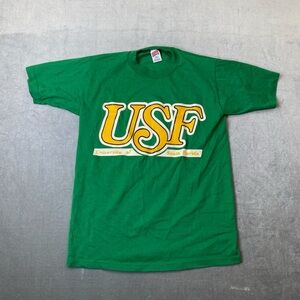 VTG USF University of South Florida Graphic T Shirt Green Size Medium